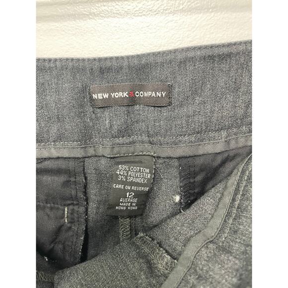 NY & Co Stretch Dress Career Pants Trouser Straight Leg Gray Womens 12 Y2K - Picture 4 of 9